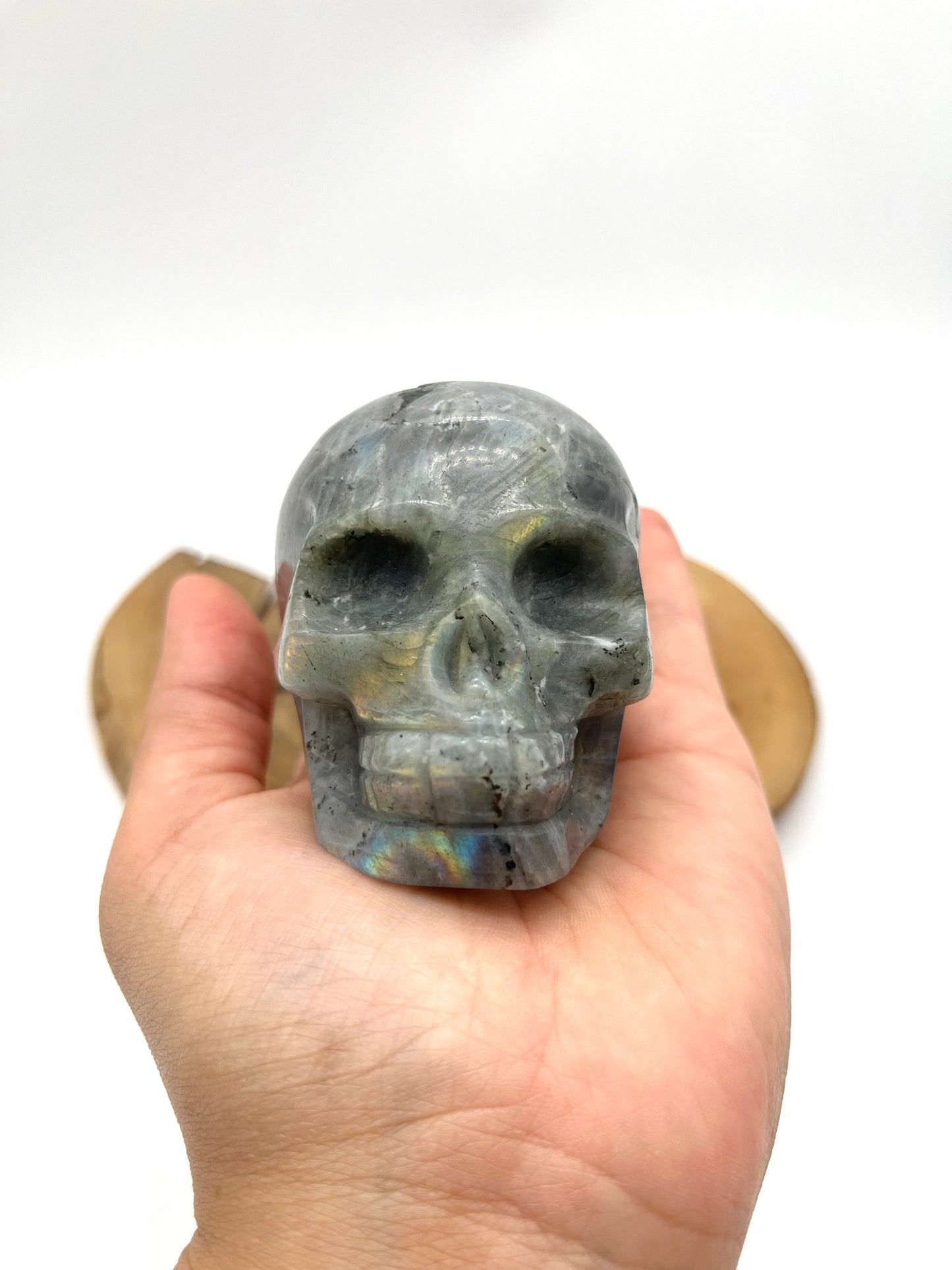 Labradorite Skull Carving