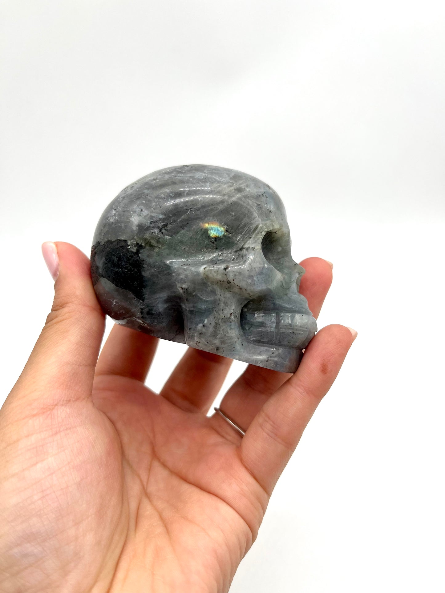Labradorite Skull Carving