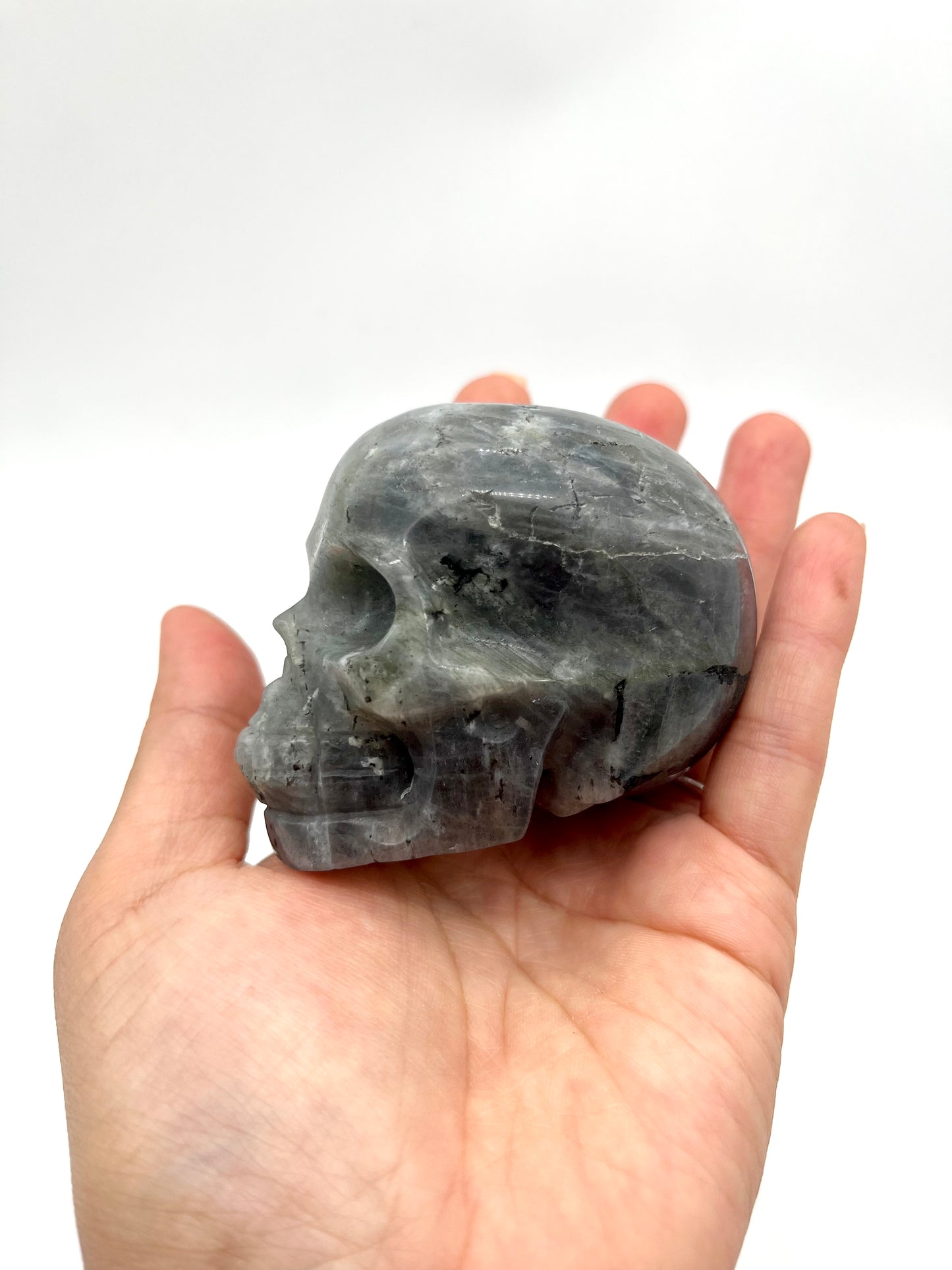 Labradorite Skull Carving