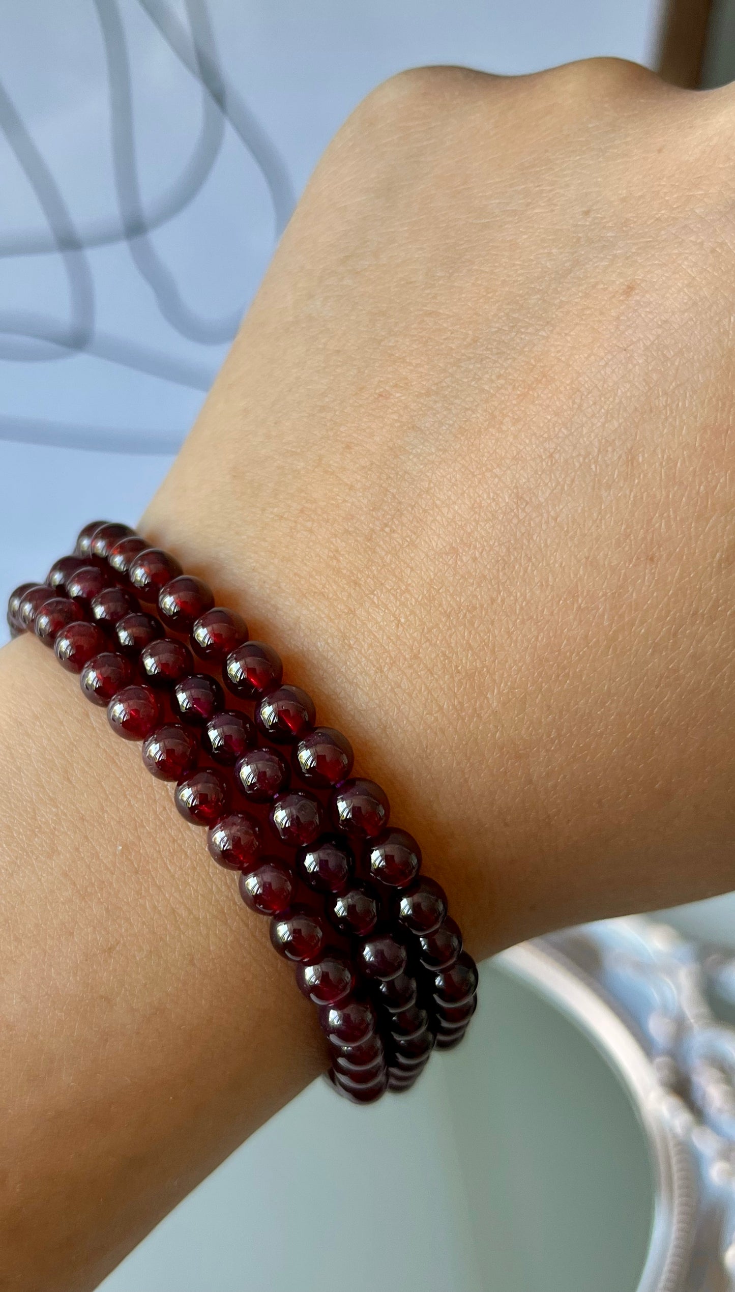 Garnet Stretchy Stacking Bracelet