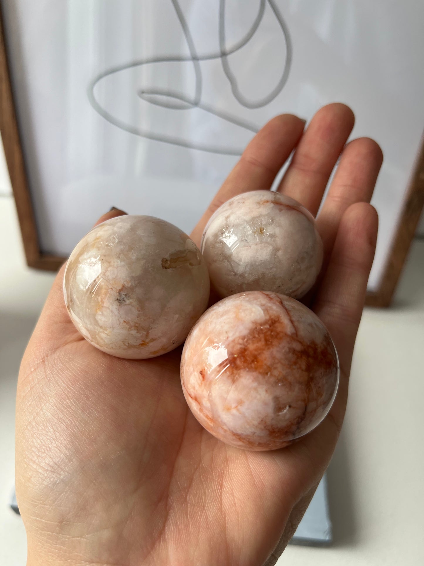 Carnelian Flower Agate Crystal Sphere