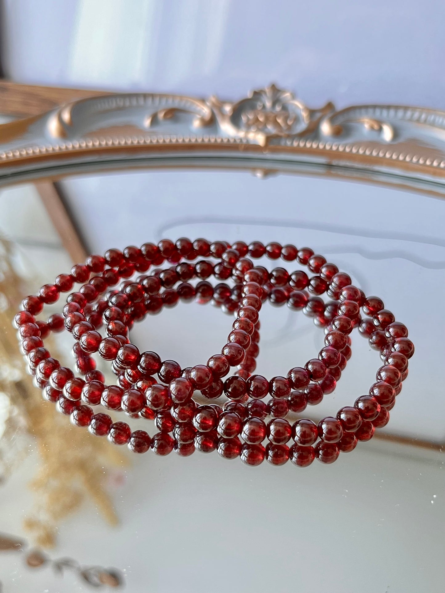 Garnet Stretchy Stacking Bracelet