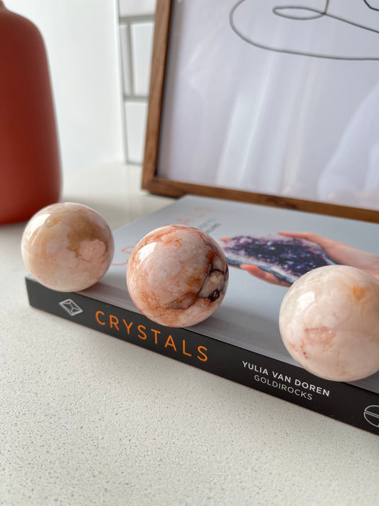 Carnelian Flower Agate Crystal Sphere