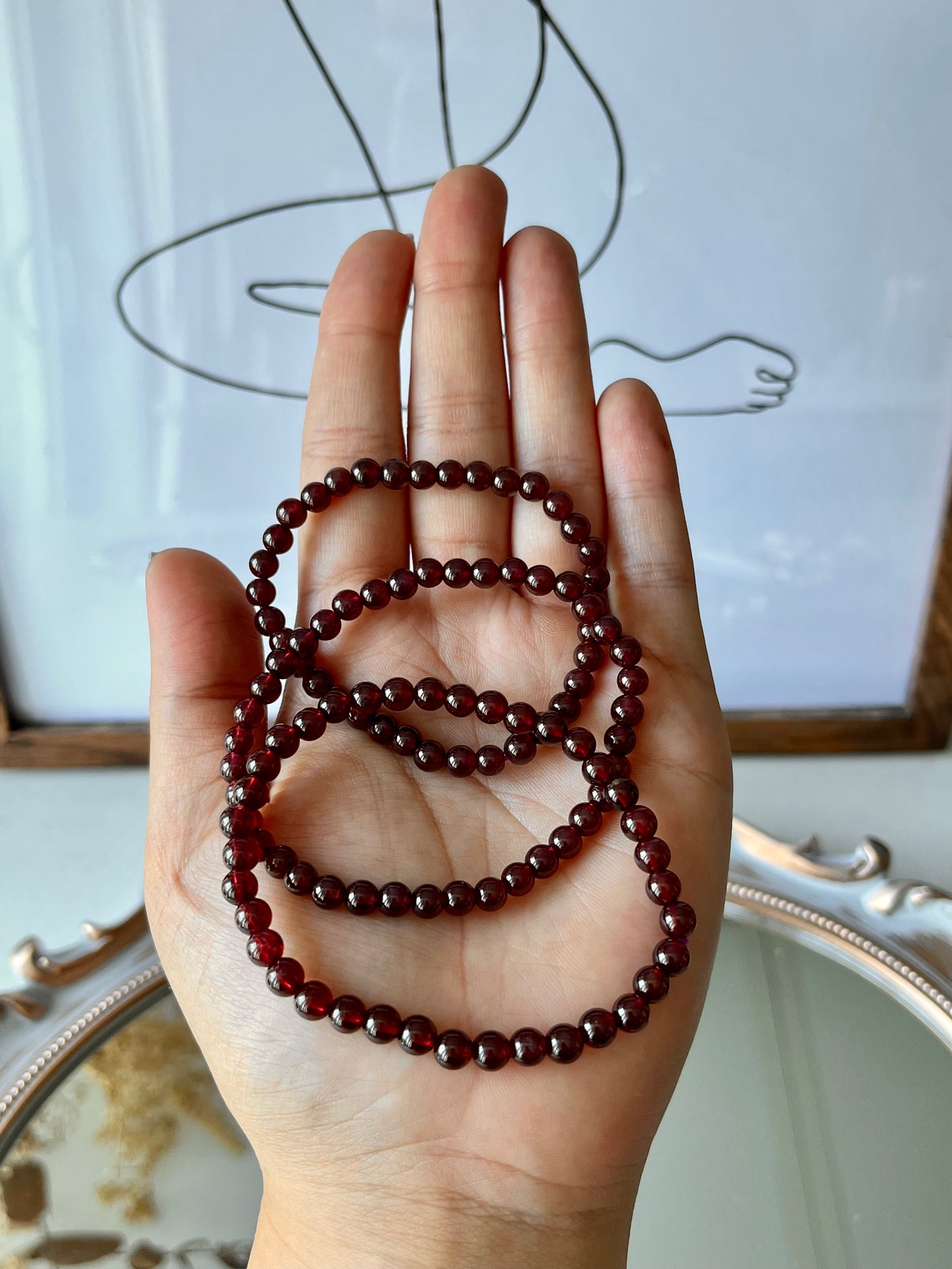 Garnet Stretchy Stacking Bracelet