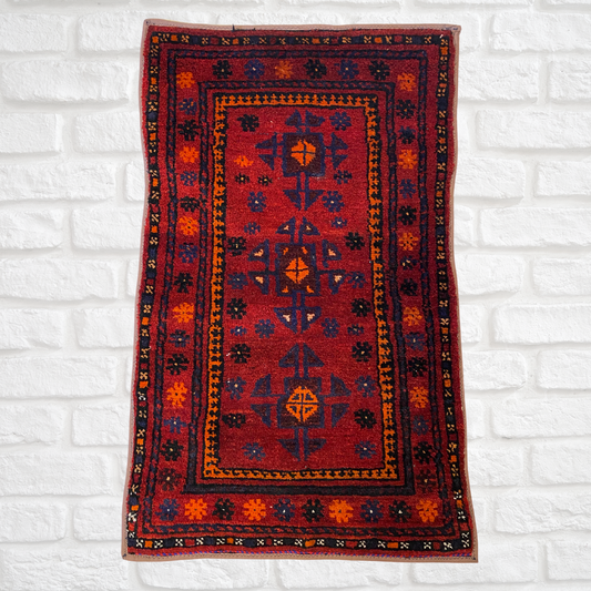 Afghan Handmade Baluch Rug 2'3" x 1'9" ft